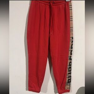 Burberry red sweatpants